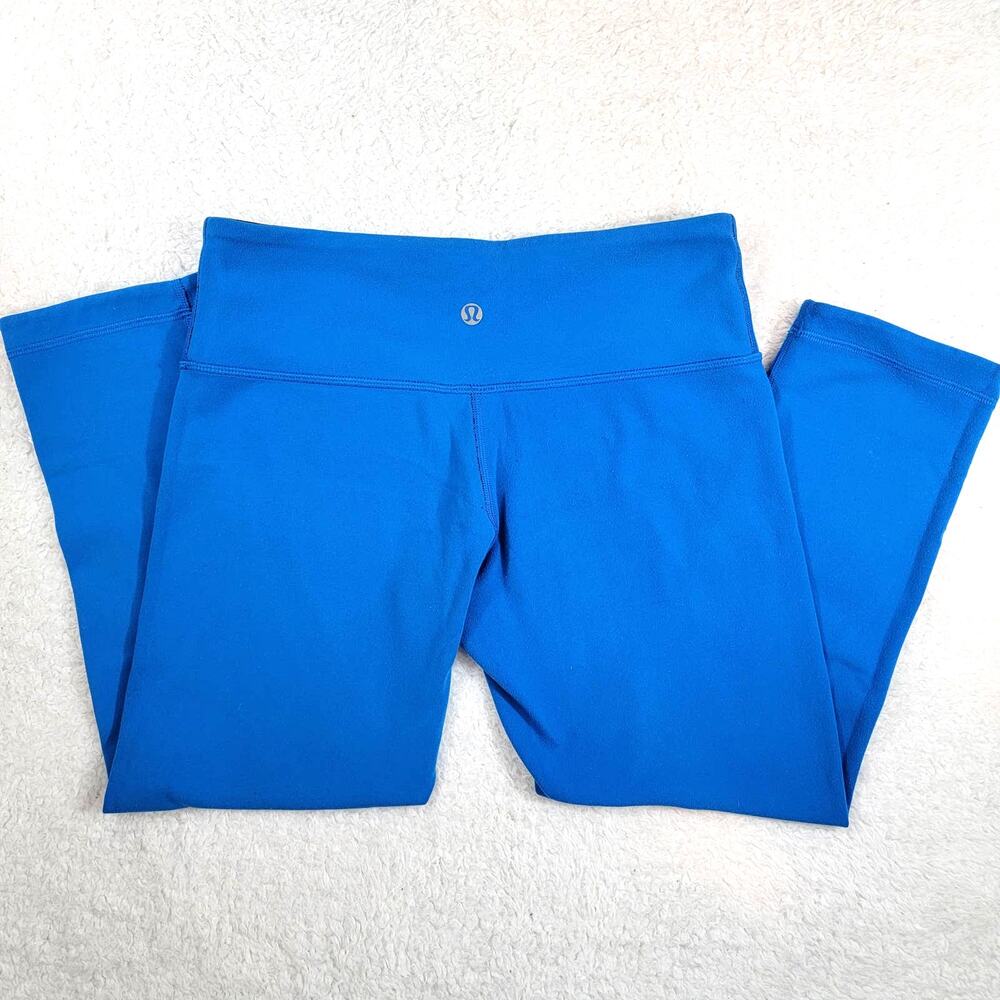 Lululemon Wunder Under Crop III Hero Blue/Black Reversible Leggings